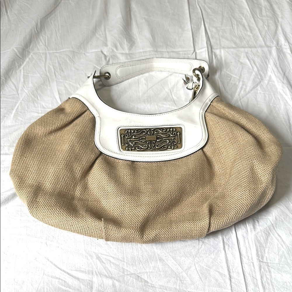 BCBG girls Hobo Bag Tan with Patent Leather Strap